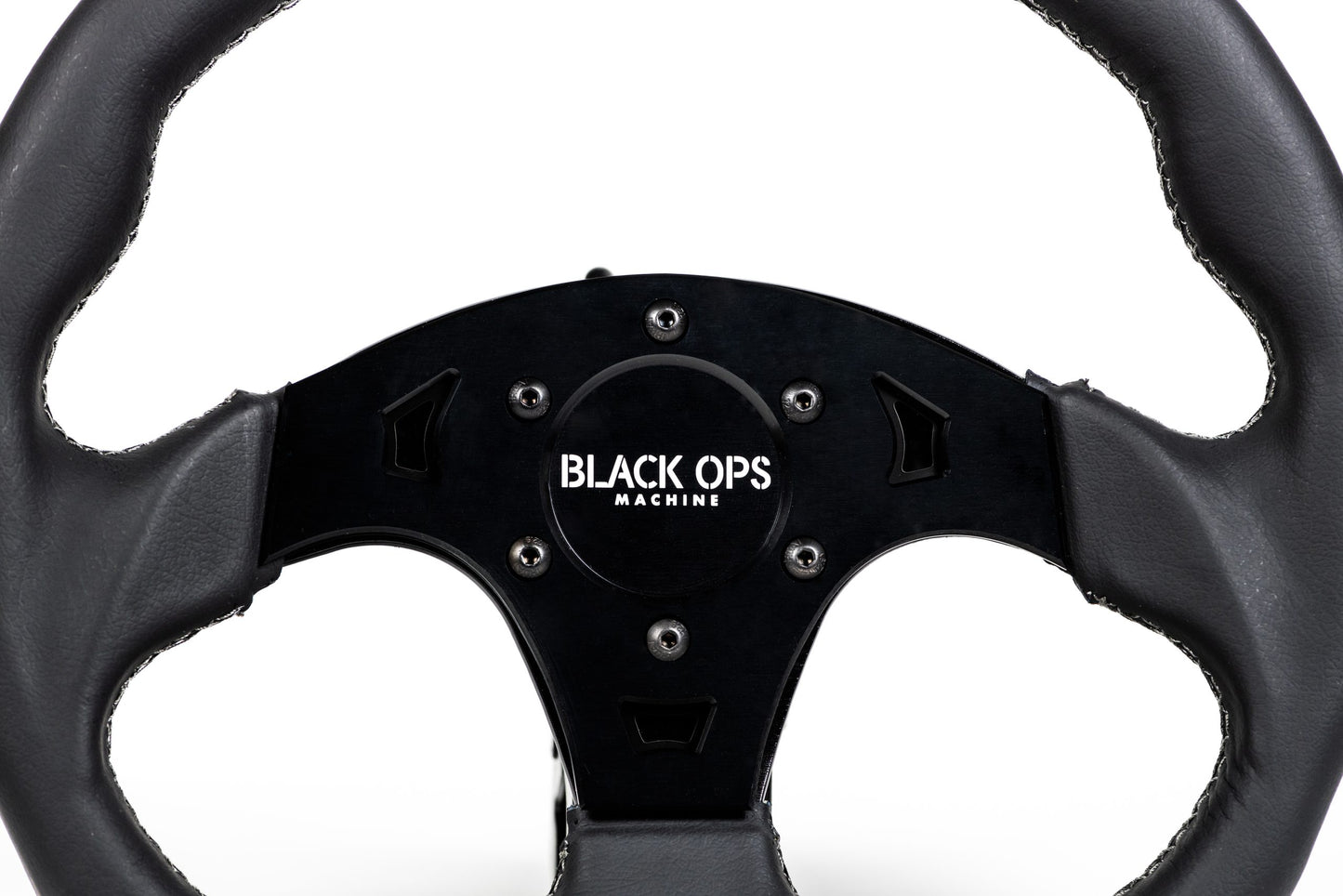 Black Ops D-Shaped Steering Wheel - Leather
