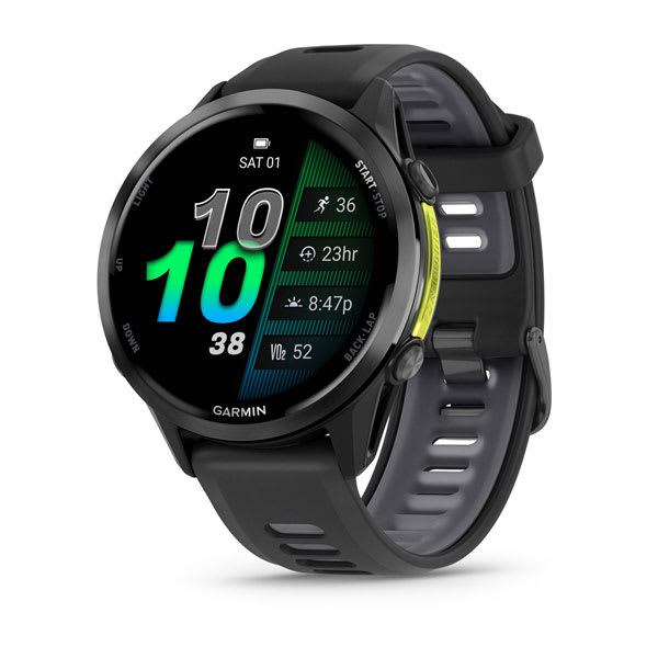 Forerunner® 970, Carbon Gray DLC Titanium with Black Case and Black/Translucent Whitestone Band