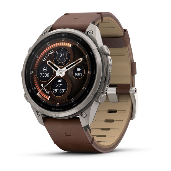 fēnix® 9 Pro – inReach®, 47 mm Titanium with Walnut Leather Band