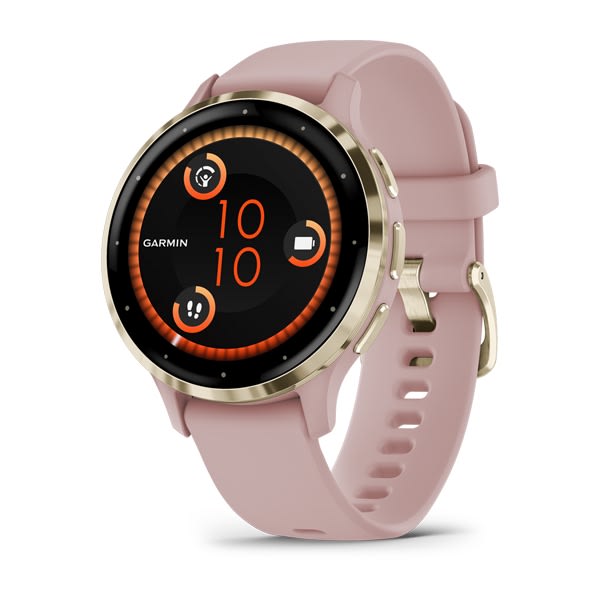 Venu® 3S, Soft Gold Stainless Steel Bezel with Dust Rose Case and Silicone Band