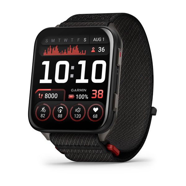 Venu® X1, Black with Slate Titanium Caseback and Black ComfortFit Nylon Band