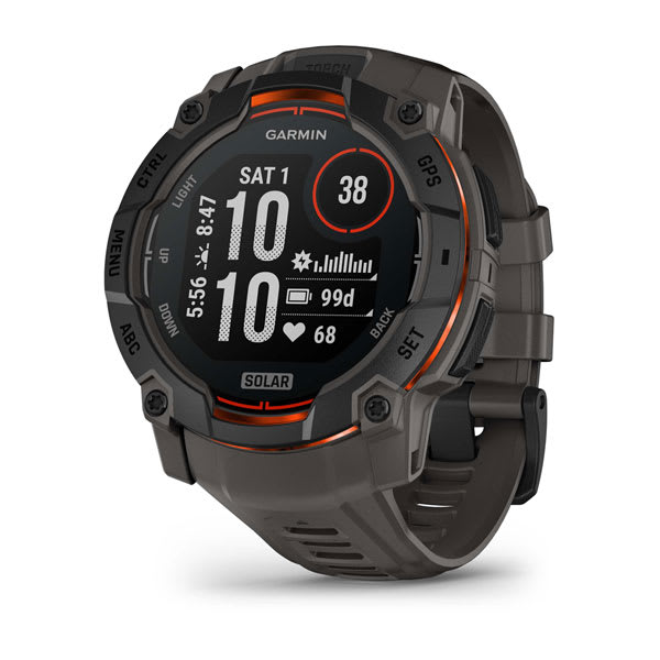 Instinct® 3 – 50 mm, Solar, Black with Charcoal Band