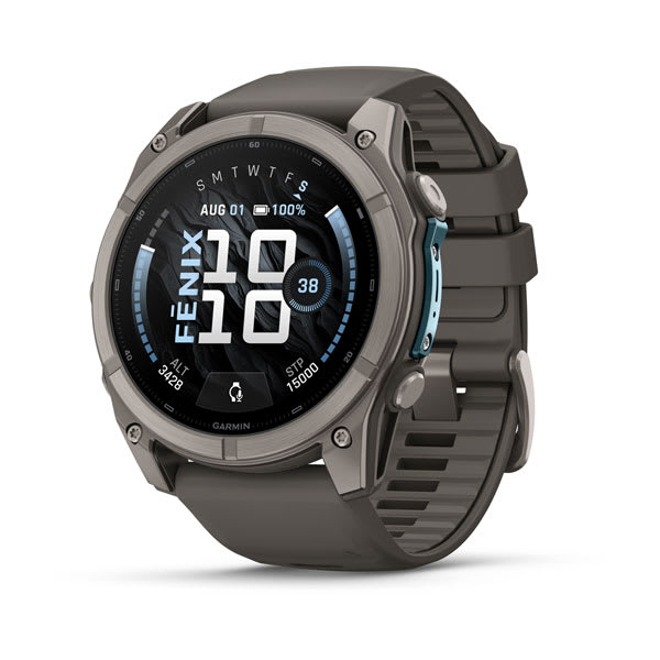 fēnix® 9 – 51mm, Titanium with Pebble Gray Silicone Band