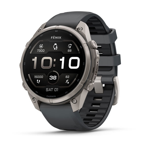 fēnix® 9 Pro – 47 mm Titanium with Graphite/Black Silicone Band