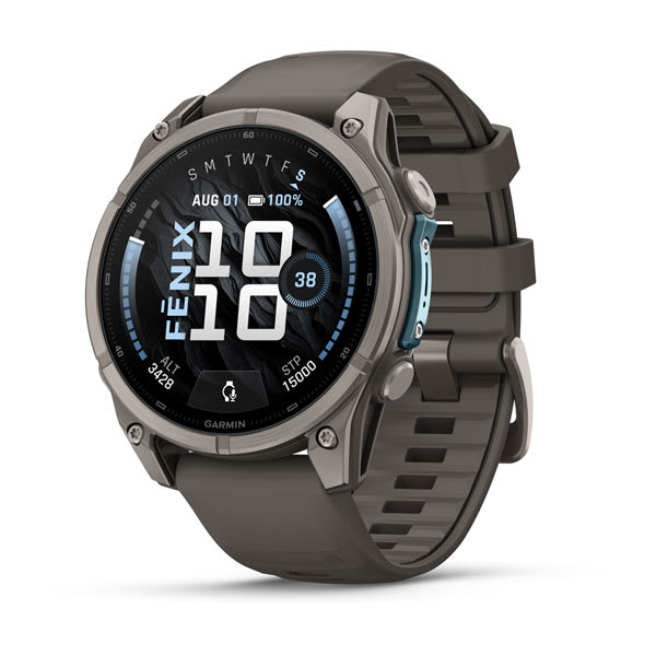 fēnix® 9 – 47 mm, Titanium with Pebble Gray Silicone Band