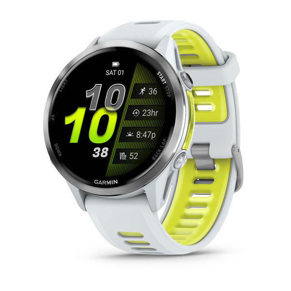 Forerunner® 970, Titanium with Whitestone Case and Whitestone/Translucent Amp Yellow Band