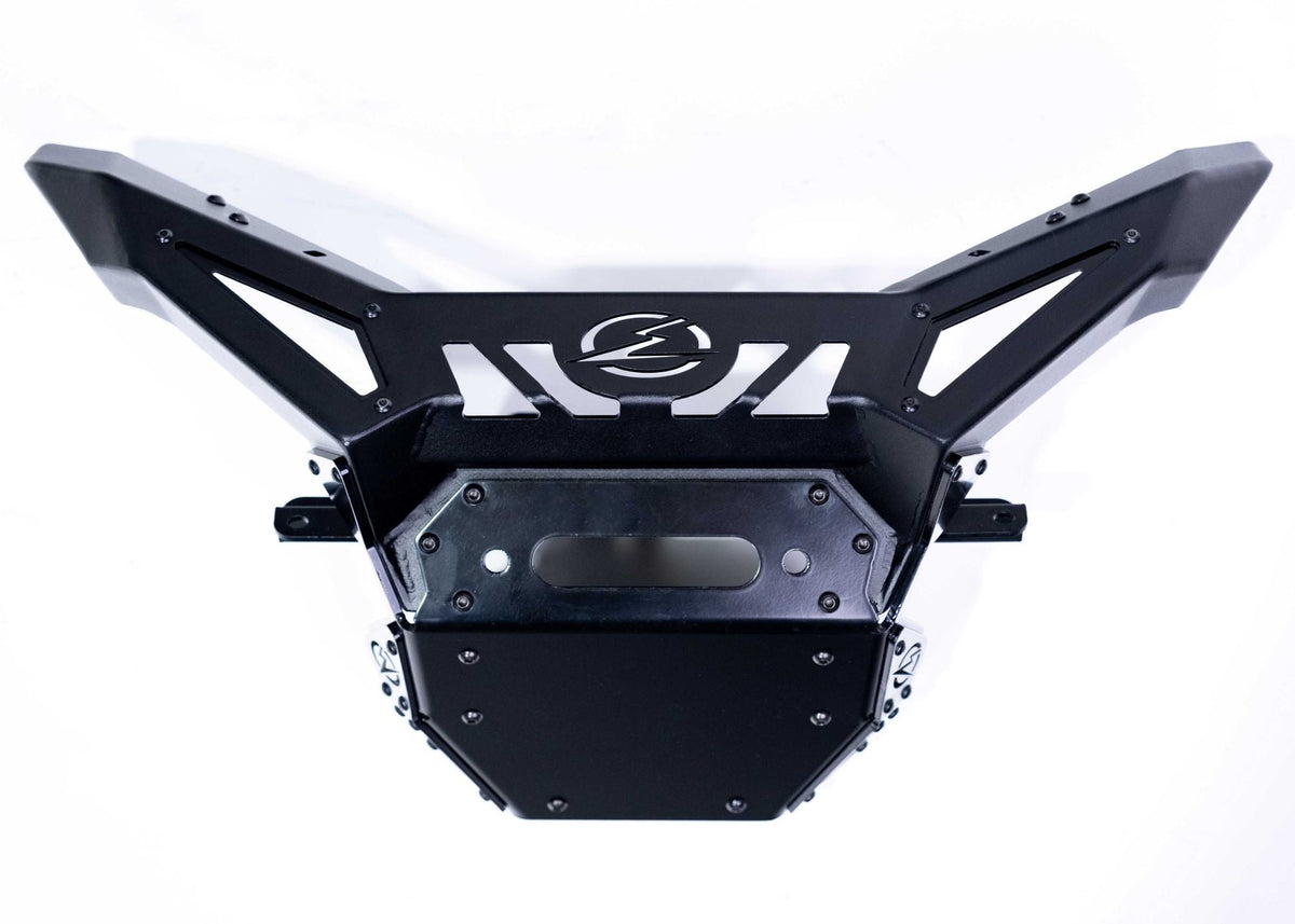 Bolt-on mounting point detail on Can-Am Maverick X3 Volt Series Winch Front Bumper showing factory attachment locations