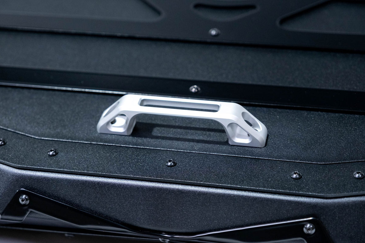 Corner and weld detail of Can-Am Maverick X3 Volt Series Baja Bed Box showing steel construction