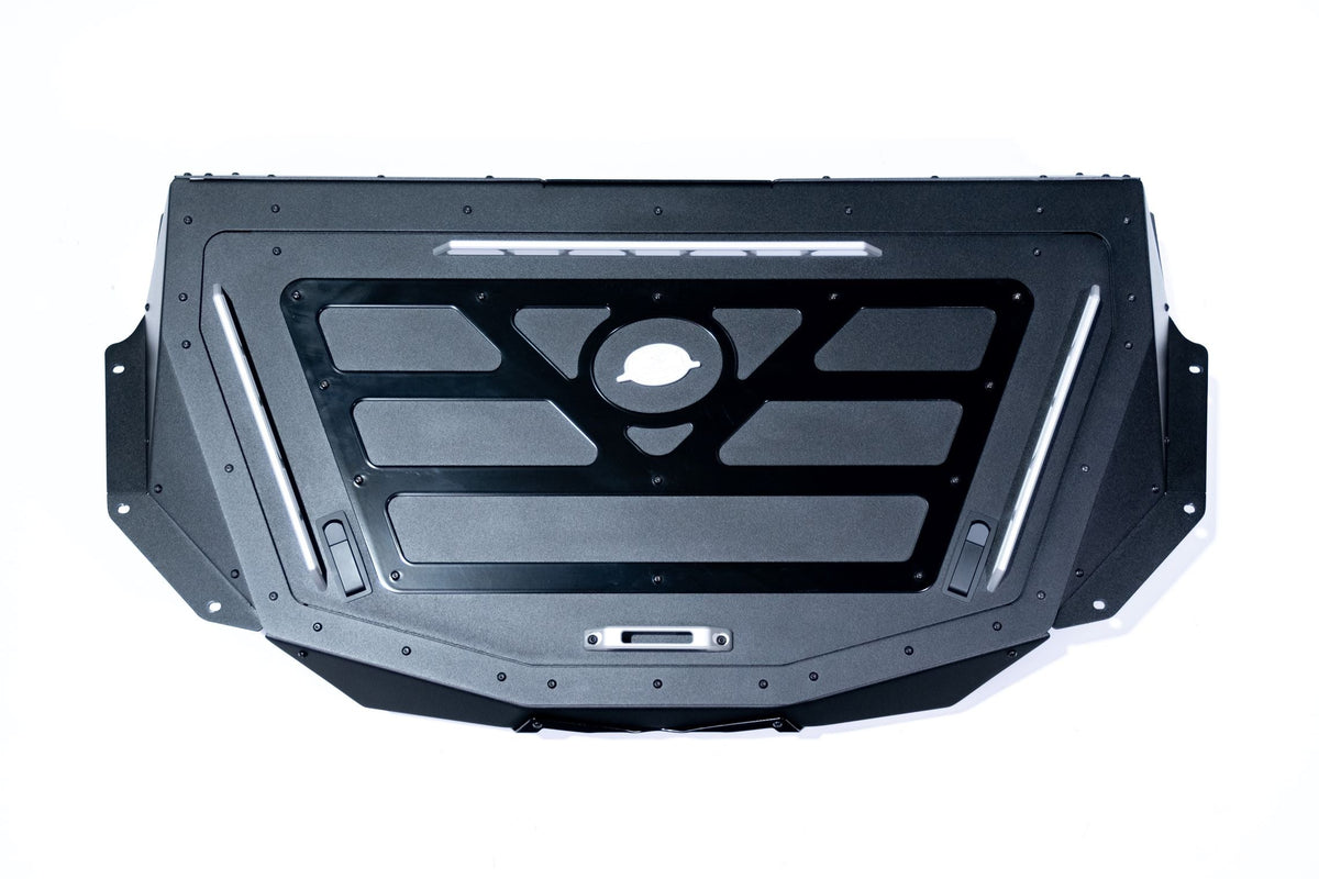 Hammer black powder coat and satin black accent panel finish on Can-Am Maverick X3 Baja Bed Box