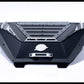 Rear view of Polaris RZR Baja bed box installed showing tie-down rail layout