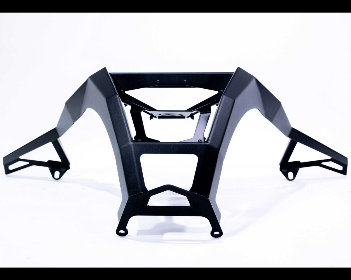 Passenger side view of Polaris RZR Pro R Volt rear bumper showing rear protection