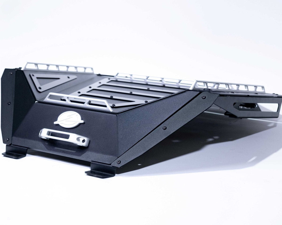 Latch and seal detail on Polaris RZR Volt Series Baja bed box lid