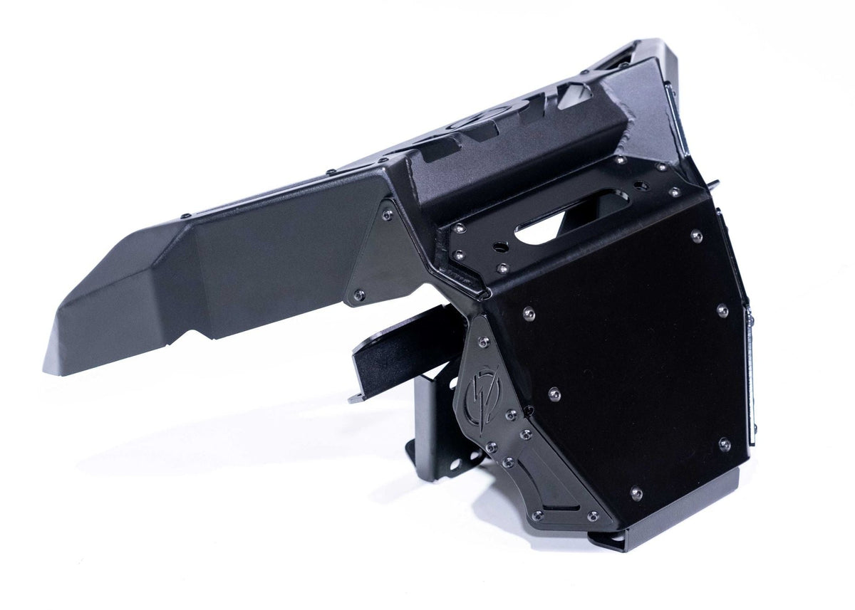 Rear structure view of Can-Am Maverick X3 Volt Series Winch Front Bumper showing steel construction and winch mounting plate