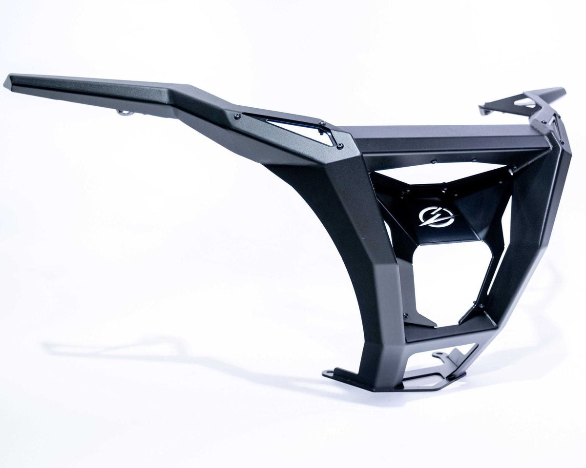 Full machine rear view of Polaris RZR Pro R with Volt Series rear bumper installed