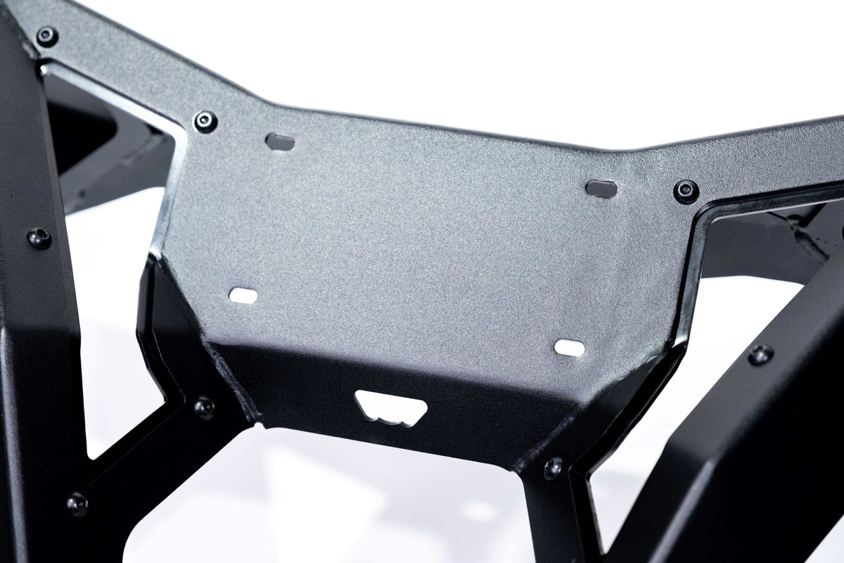 Aluminum skid plate underside view on Can-Am Maverick X3 Volt Series Rear Bumper