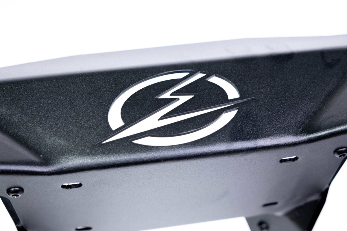 Two-tone hammer black and satin black finish on Can-Am Maverick X3 Volt Series Rear Bumper