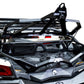 Full machine rear view of Can-Am Maverick X3 with Baja tire rack and spare mounted