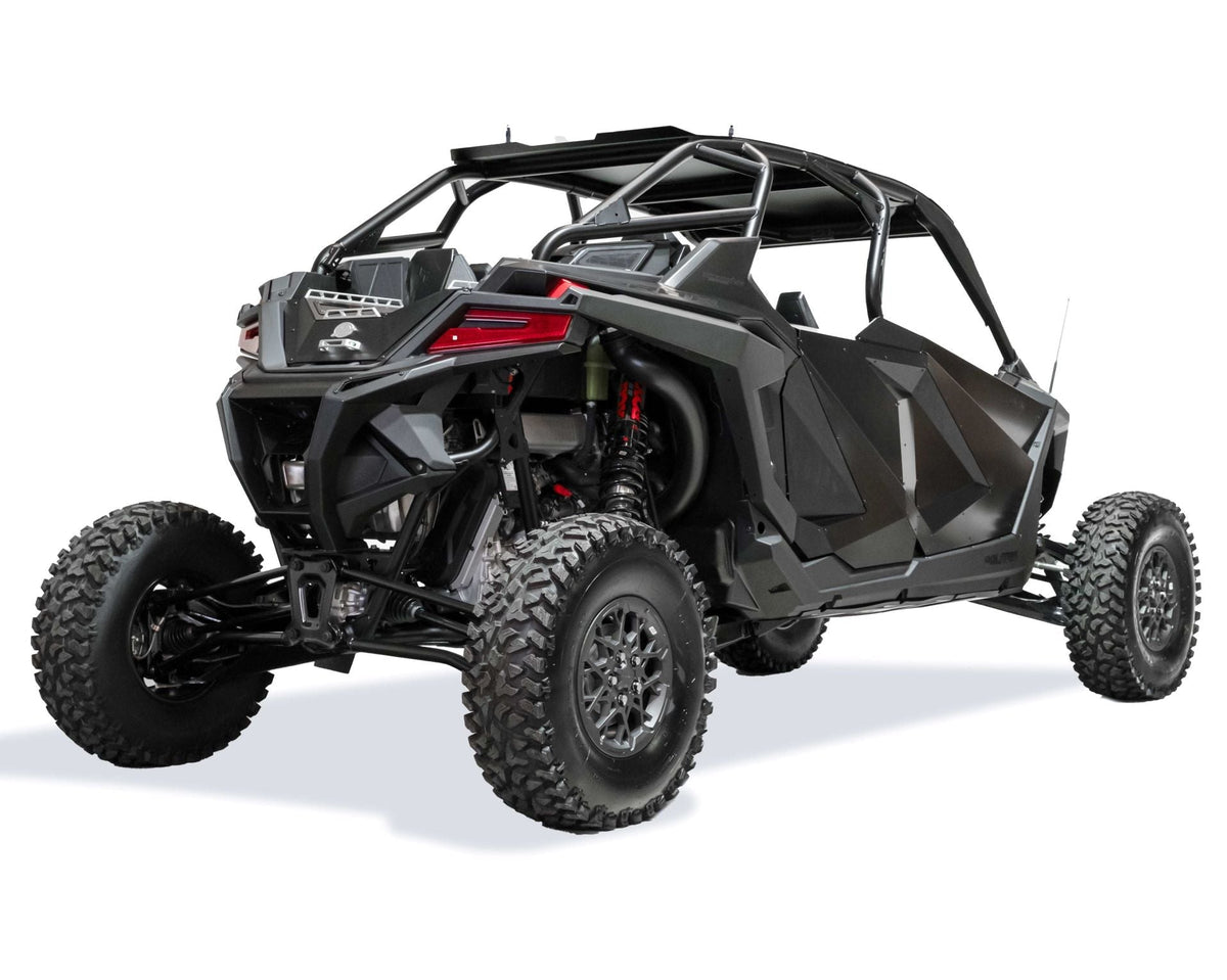 Billet aluminum handle detail on Polaris RZR Baja bed box