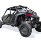 Polaris RZR Baja bed box with lid closed showing dual latches and billet aluminum handles