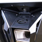 Bolt-on mounting bracket on Polaris RZR Pro R rear bumper showing radius rod clearance
