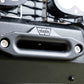 Hammer black powder coat and satin black panel finish on Polaris RZR Turbo R front winch bumper