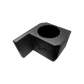 Black plastic subwoofer enclosure with circular speaker mounting hole