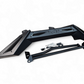 Can-Am Maverick R 2-Door Rear Volt Bumper shown solo on white background displaying full steel construction, hammer black powder coat finish, and backup camera relocation slot