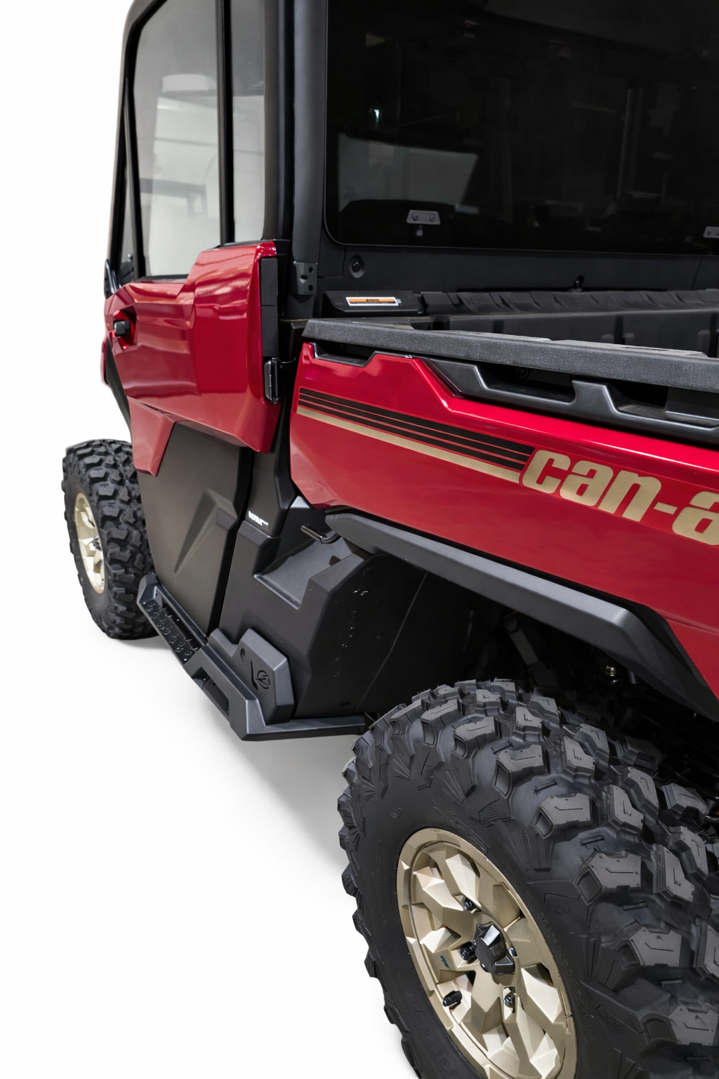 Grip plating texture detail on Can-Am Defender 2-seat Volt Rock Steps step surface