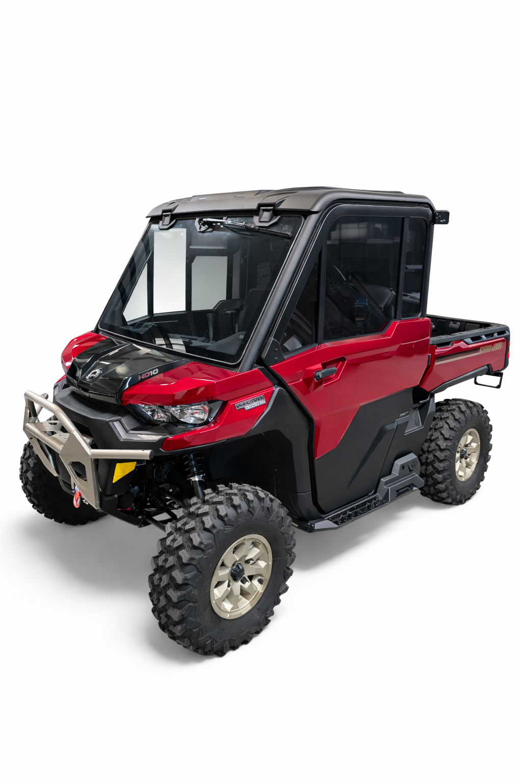 Hammer black powder coat finish detail on Can-Am Defender 2-seat Volt Rock Steps