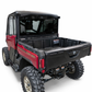 Built-in step with grip plating detail on Can-Am Defender 2-seat Volt Rock Steps for traction
