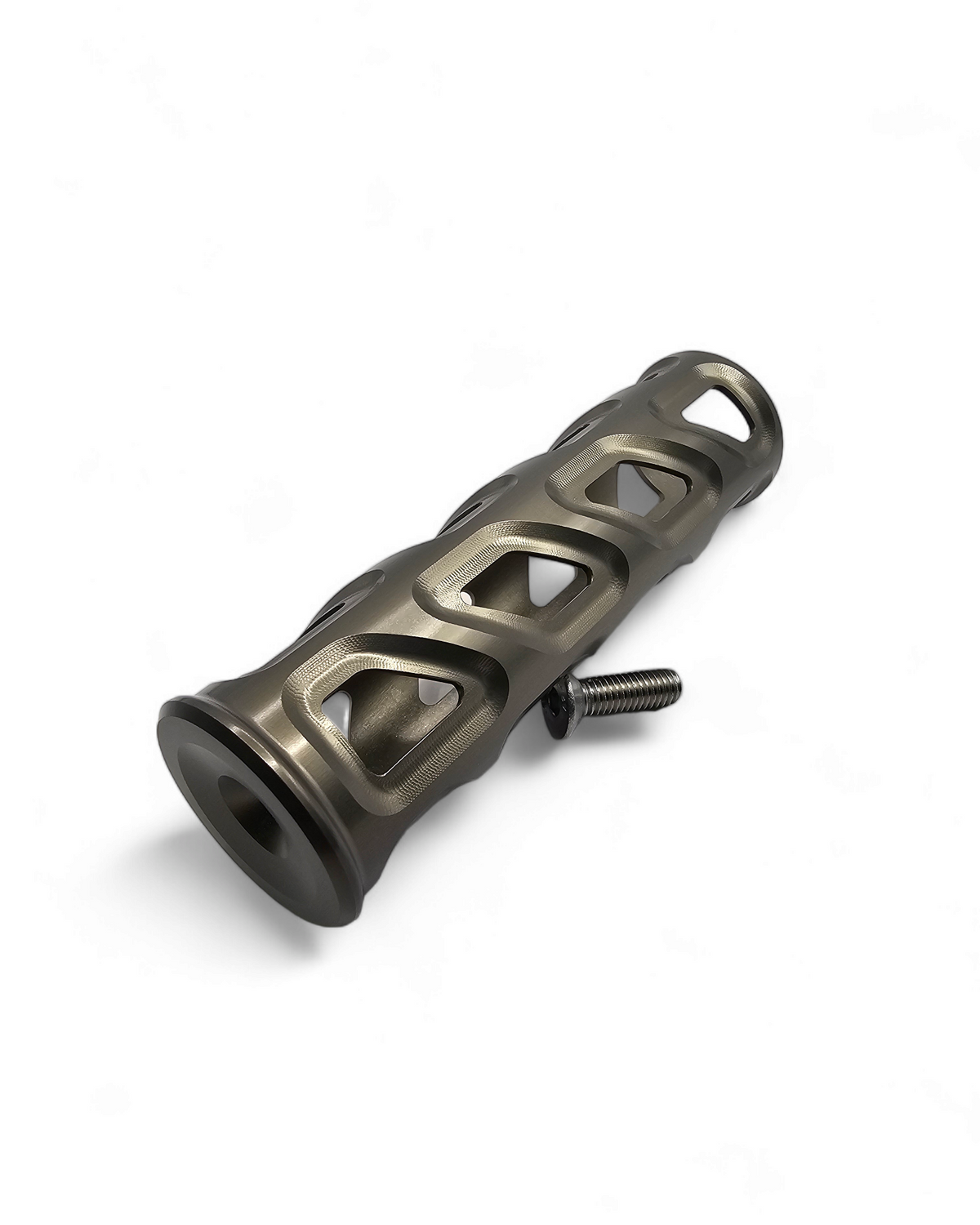 Can-Am X3 gunmetal grab handle showing ergonomic design and CNC billet construction