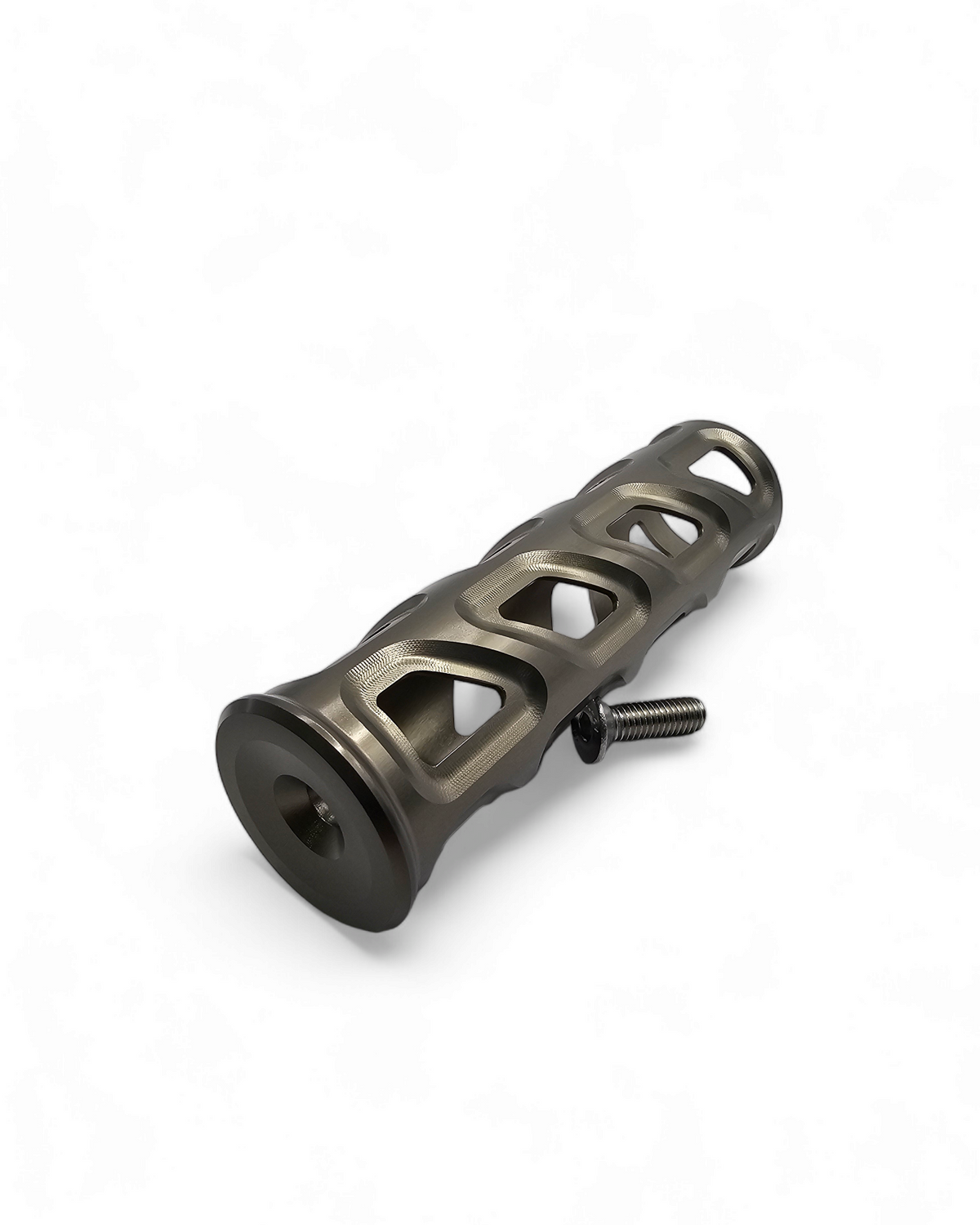 CNC billet aluminum construction detail on Can-Am X3 gunmetal grab handle