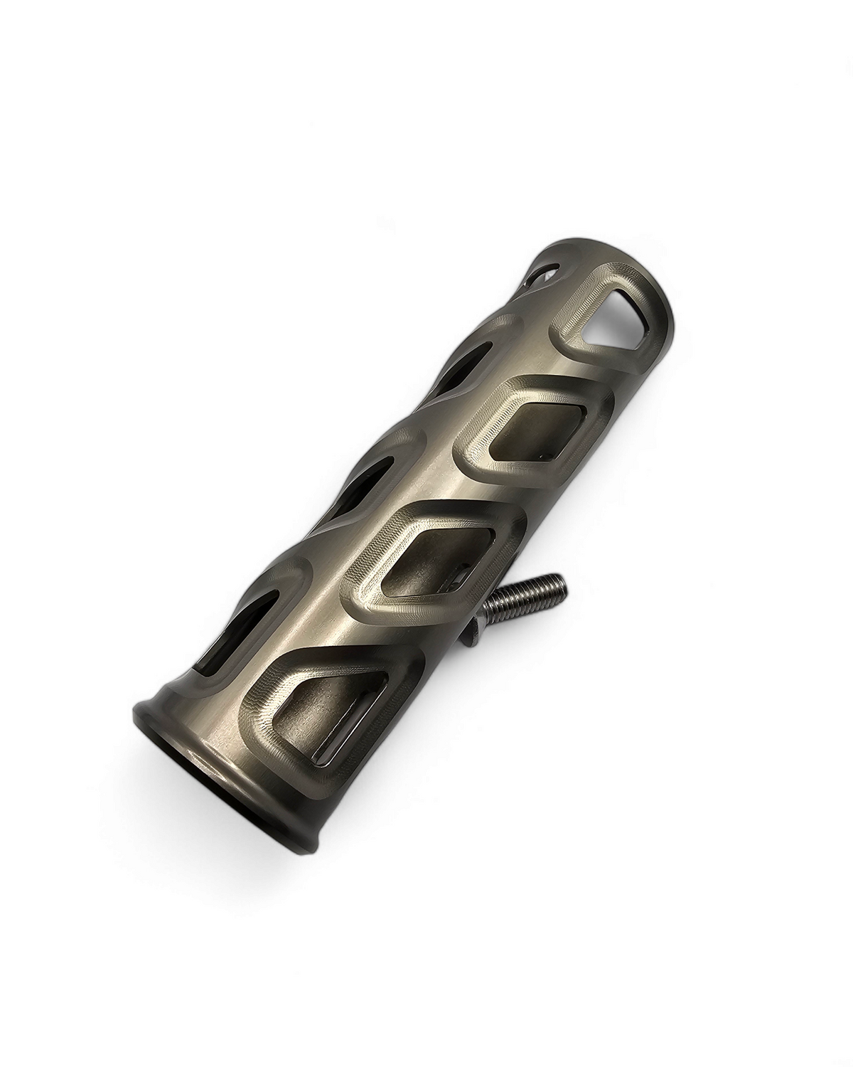 Hard anodized gunmetal finish on Can-Am X3 grab handle