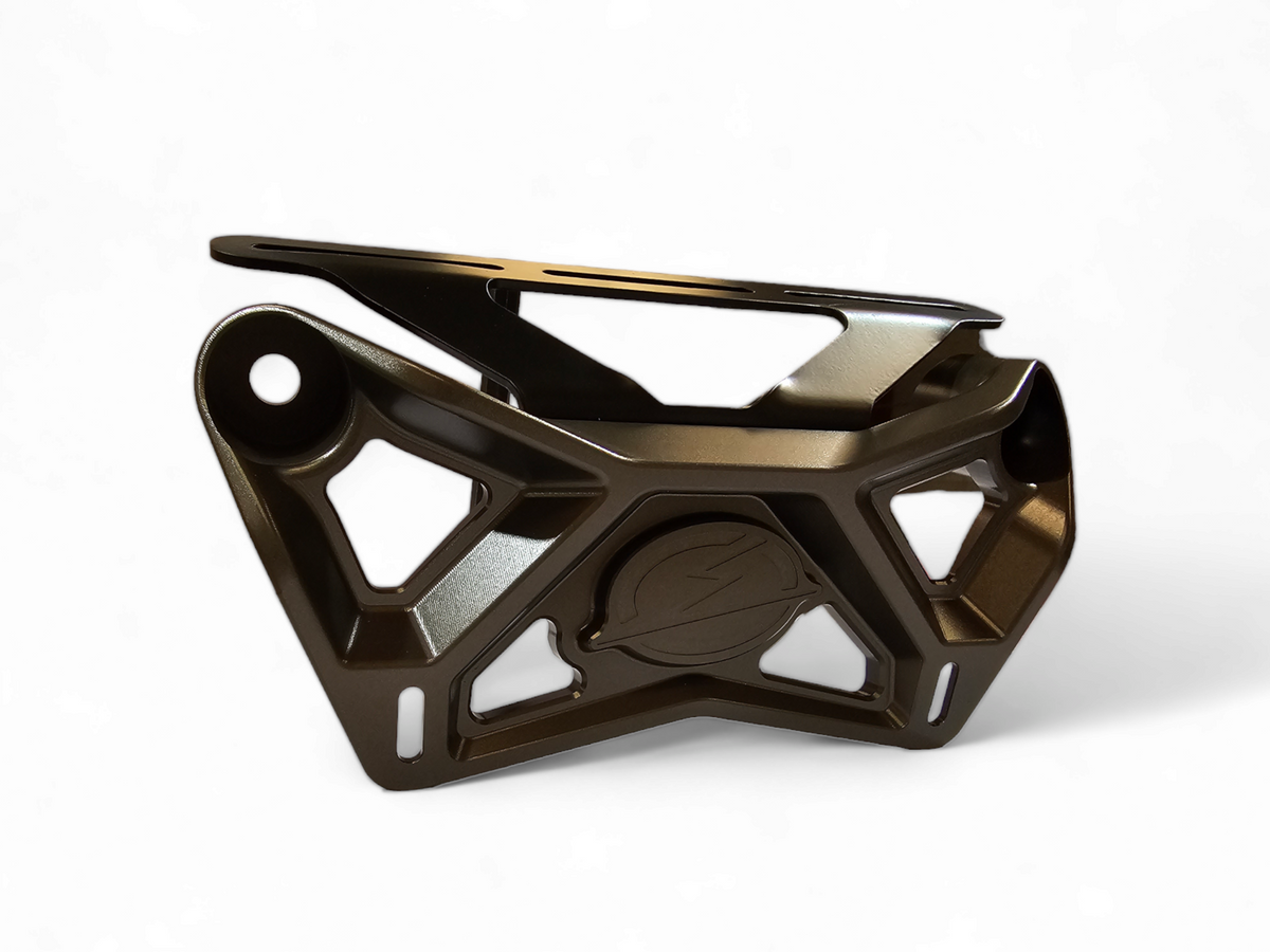 Upper Shock Mount Brace in gun metal anodized finish for 2017-2026 Can-Am Maverick X3 with adjustable light mount