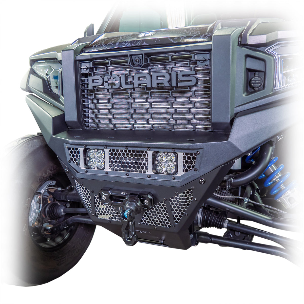 Installed front bumper on a Polaris adventure side by side