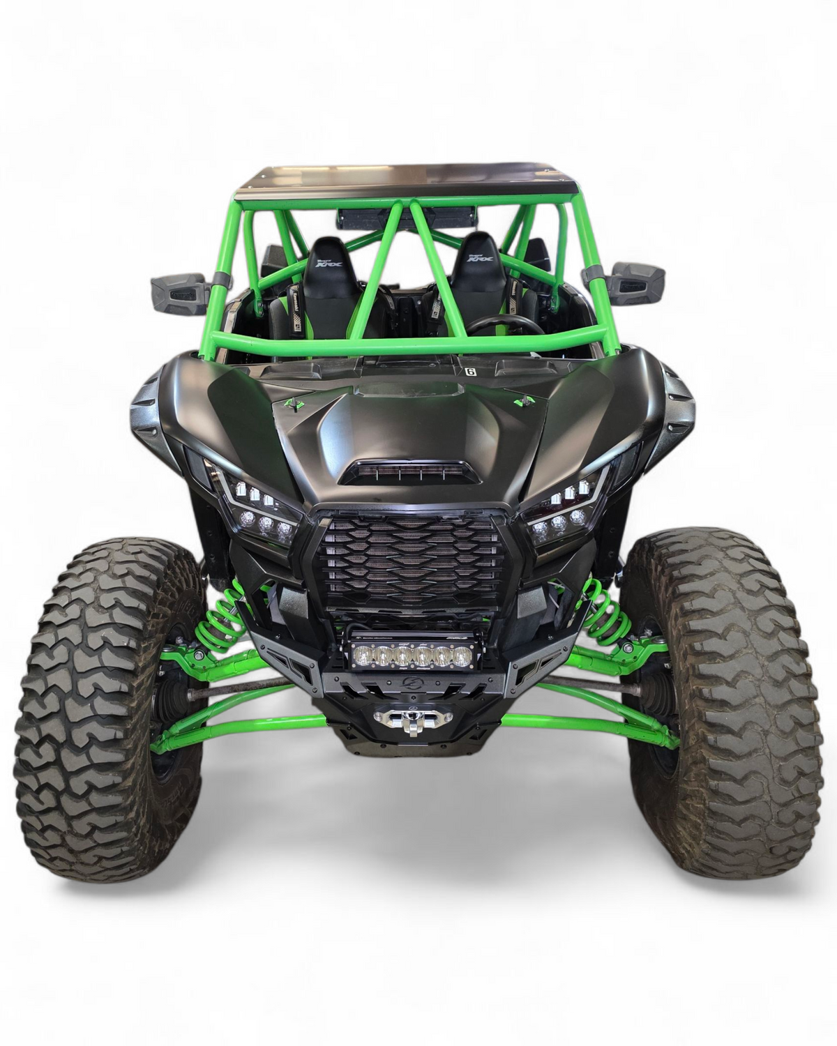 Driver side view of Volt front winch bumper on Kawasaki KRX 1000