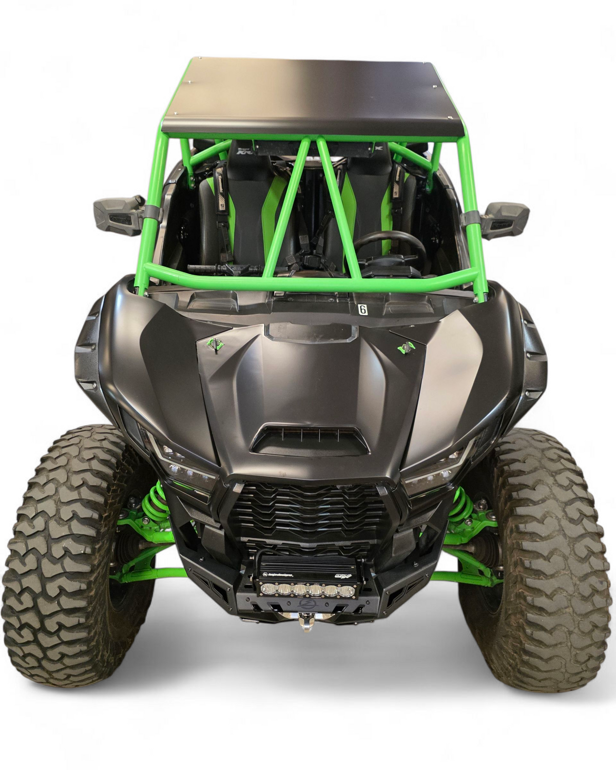 Steel weld and construction detail on Kawasaki KRX 1000 front winch bumper