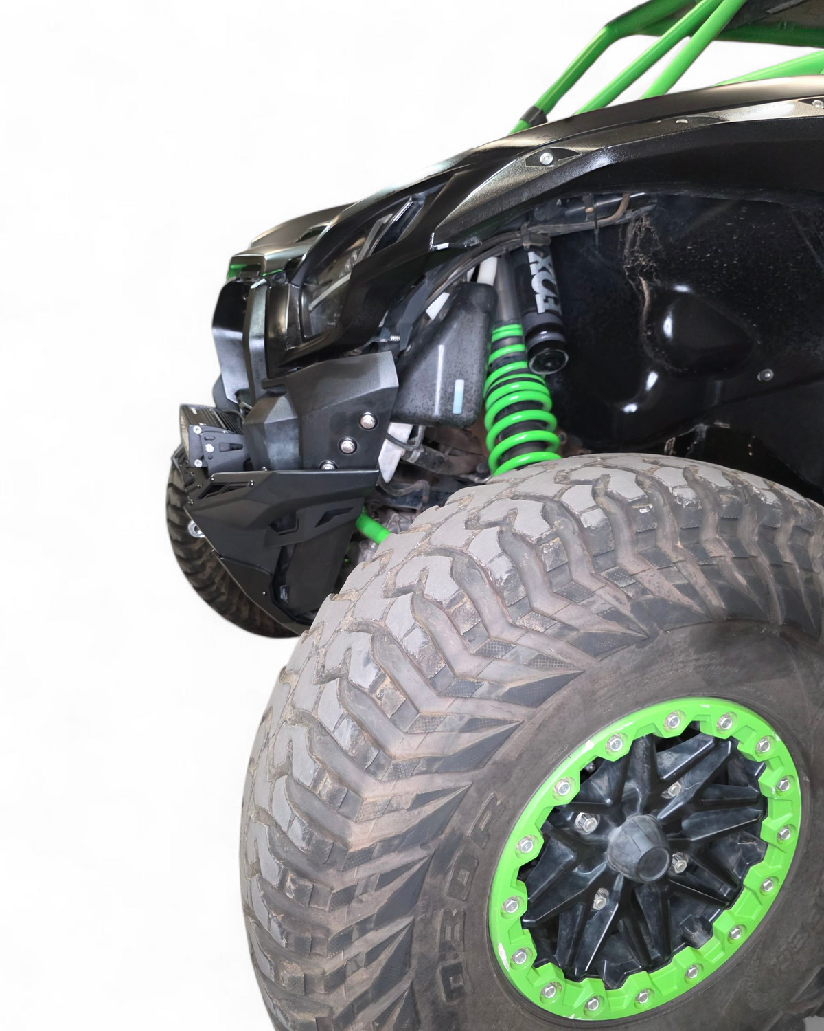 Kawasaki KRX 1000 front bumper shown with a winch mounted