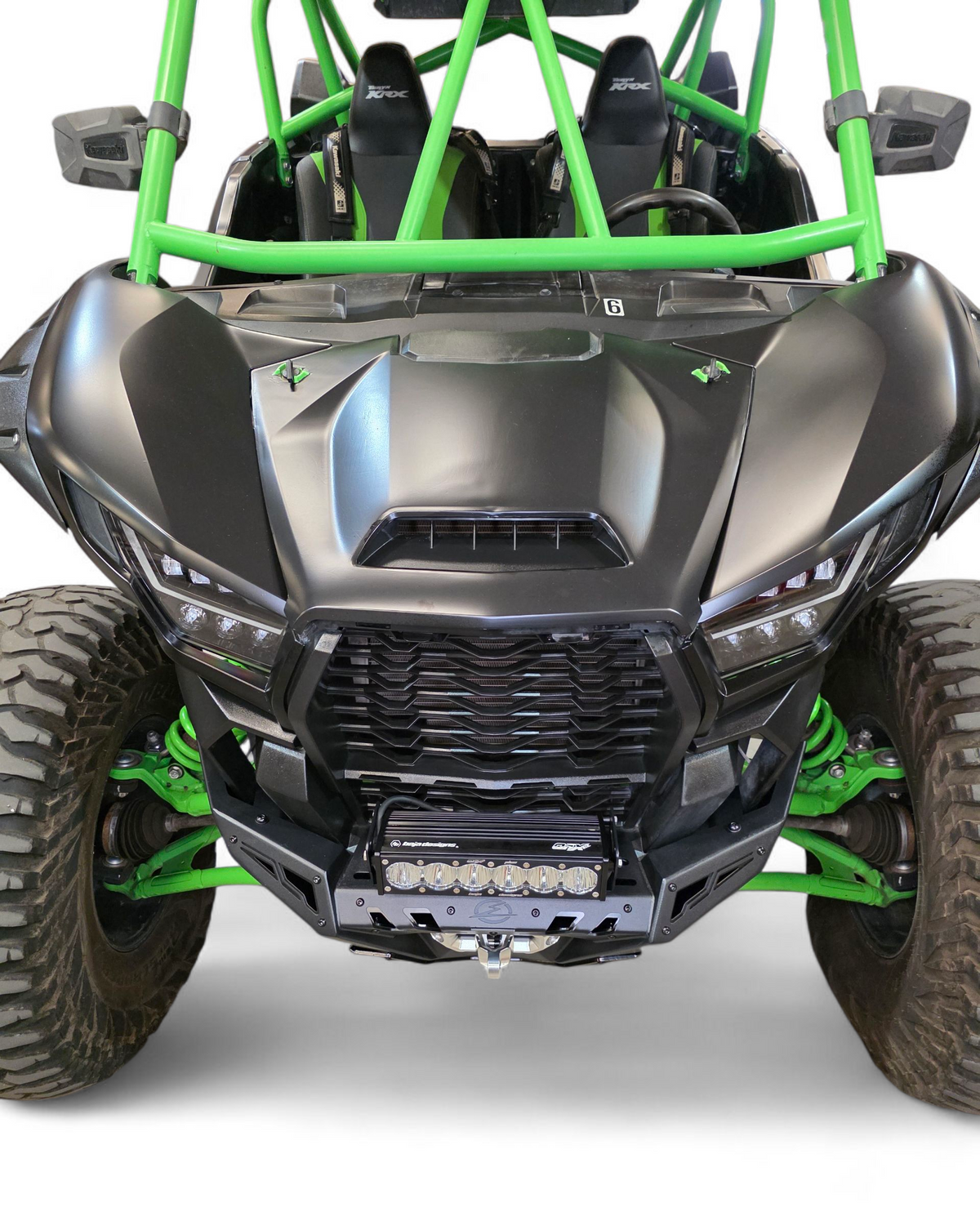 Lower front protection detail on Kawasaki KRX 1000 Volt bumper