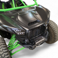 Aluminum accent panel detail on Kawasaki KRX 1000 front winch bumper