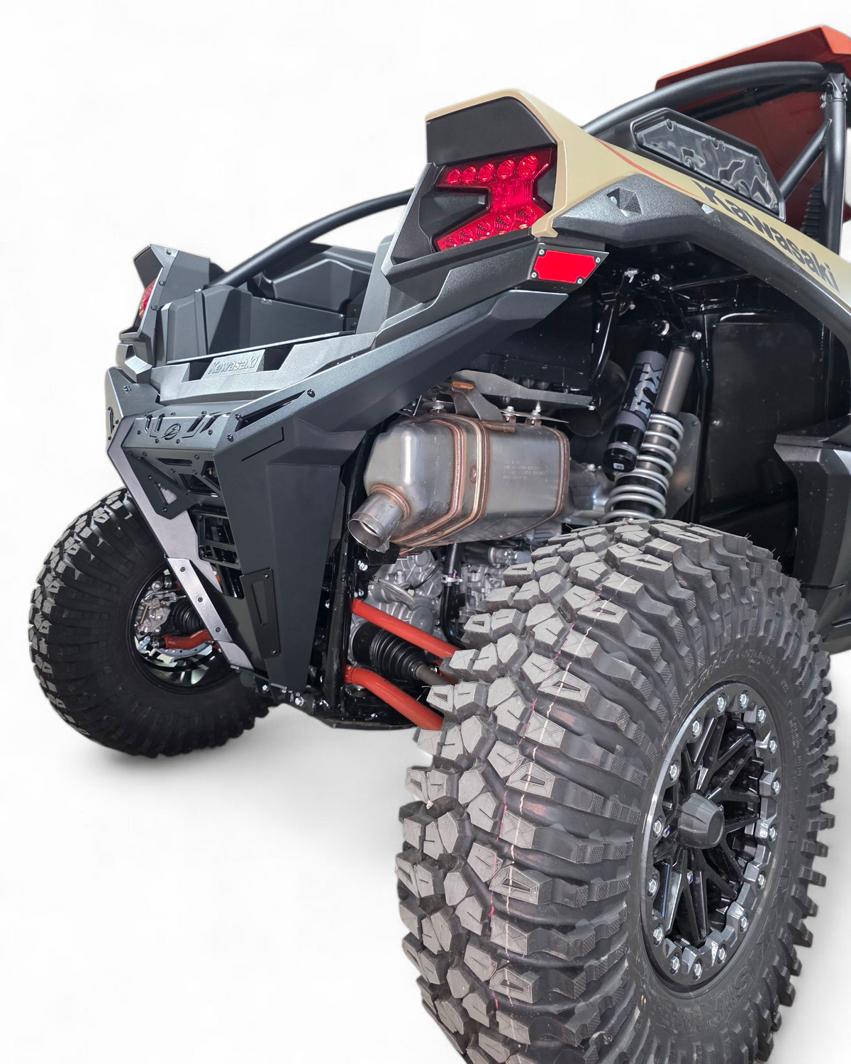 Volt Rear Bumper installed on 2020 Kawasaki Teryx KRX 1000 showing steel construction in hammer black