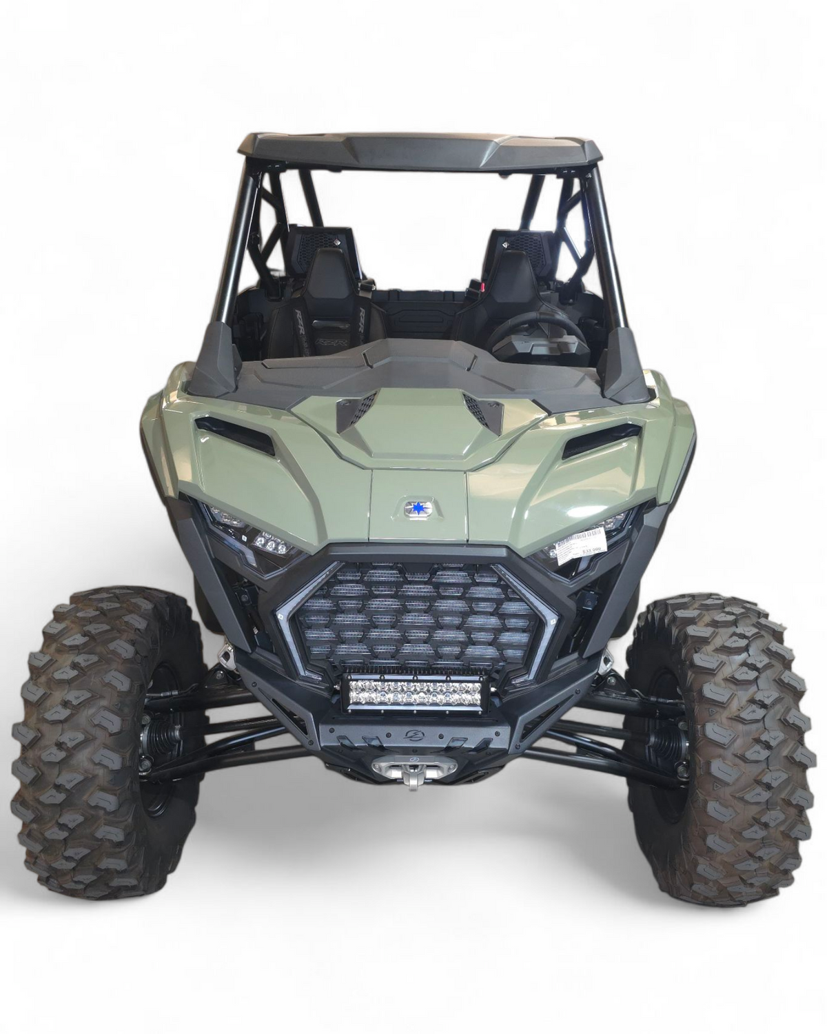 Steel weld and construction detail on Polaris RZR Pro XP front winch bumper