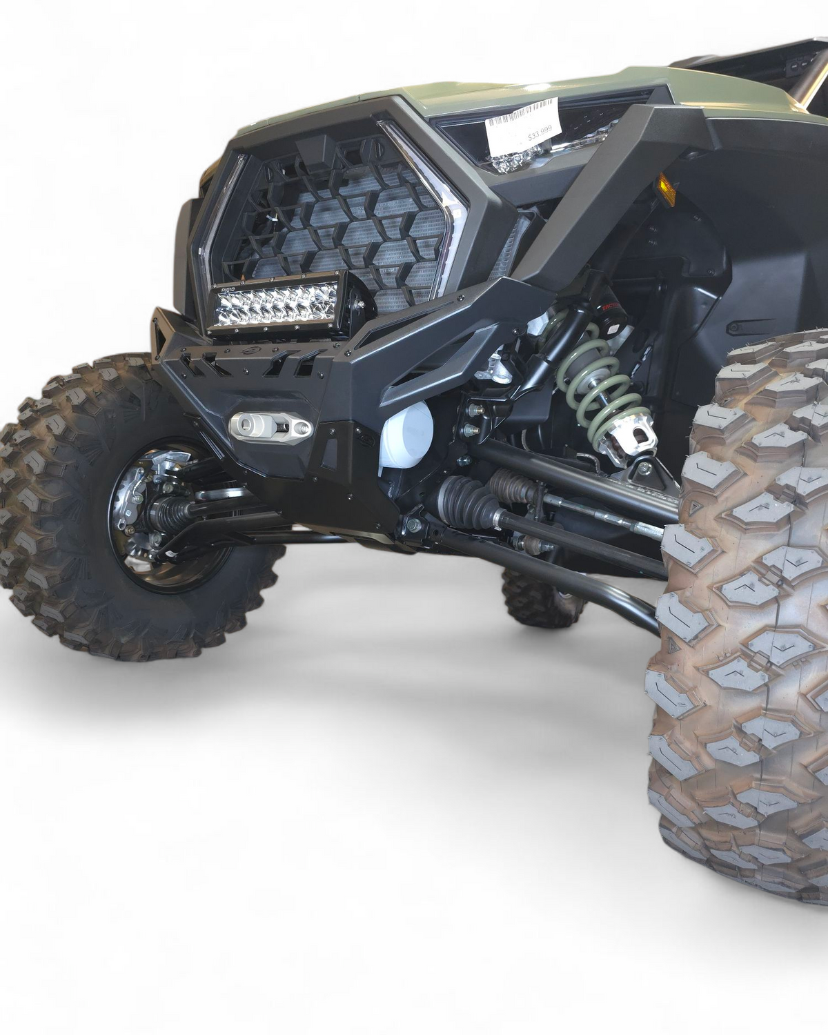 Steel construction detail on Polaris RZR Pro XP front winch bumper