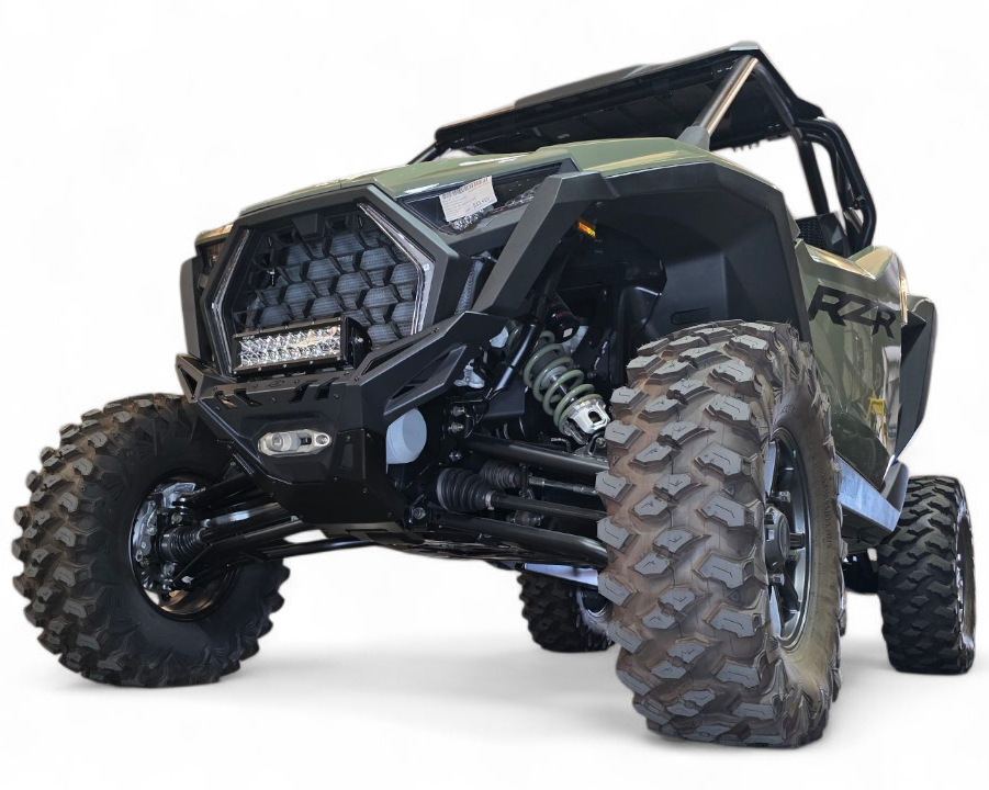 Contoured body-line fit of the Volt front bumper on Polaris RZR Pro XP