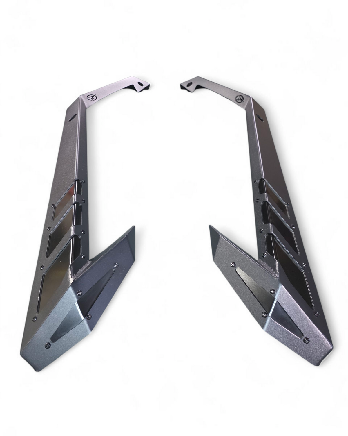 Rocker area protection shown on 2-seat Polaris RZR Pro R Volt rock sliders