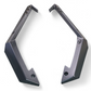 Aluminum panel and steel slider junction on Polaris RZR 2-seat rock sliders