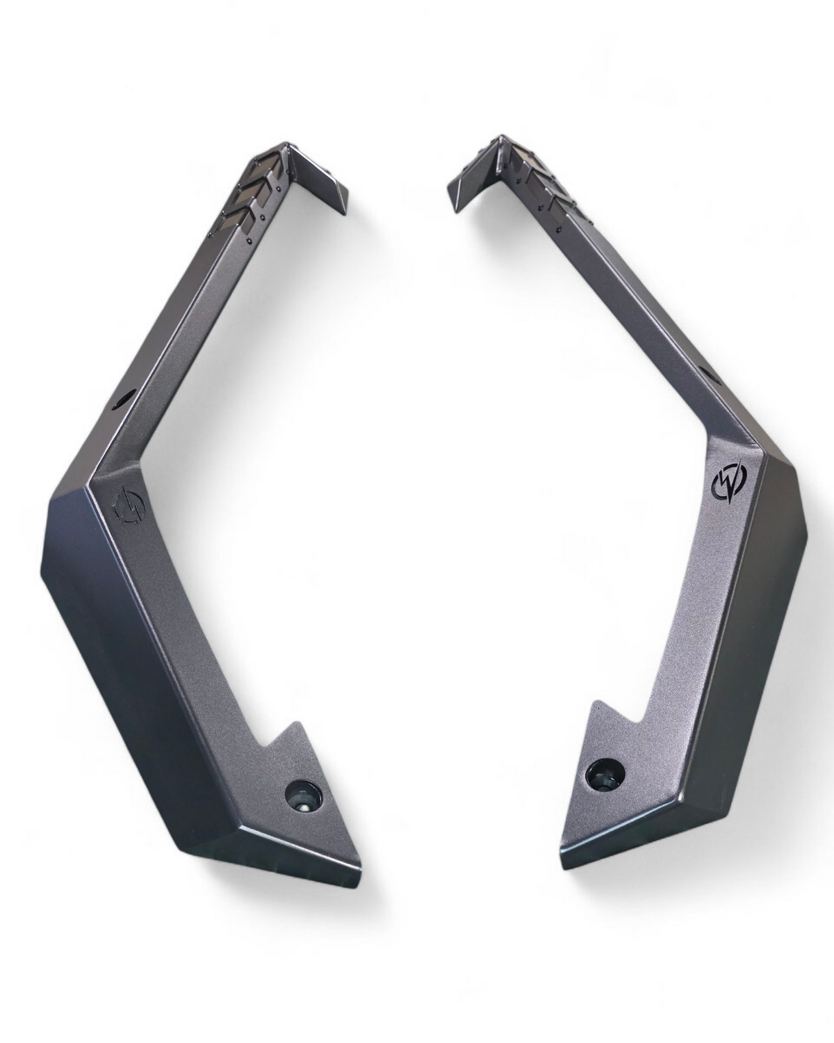 Aluminum panel and steel slider junction on Polaris RZR 2-seat rock sliders