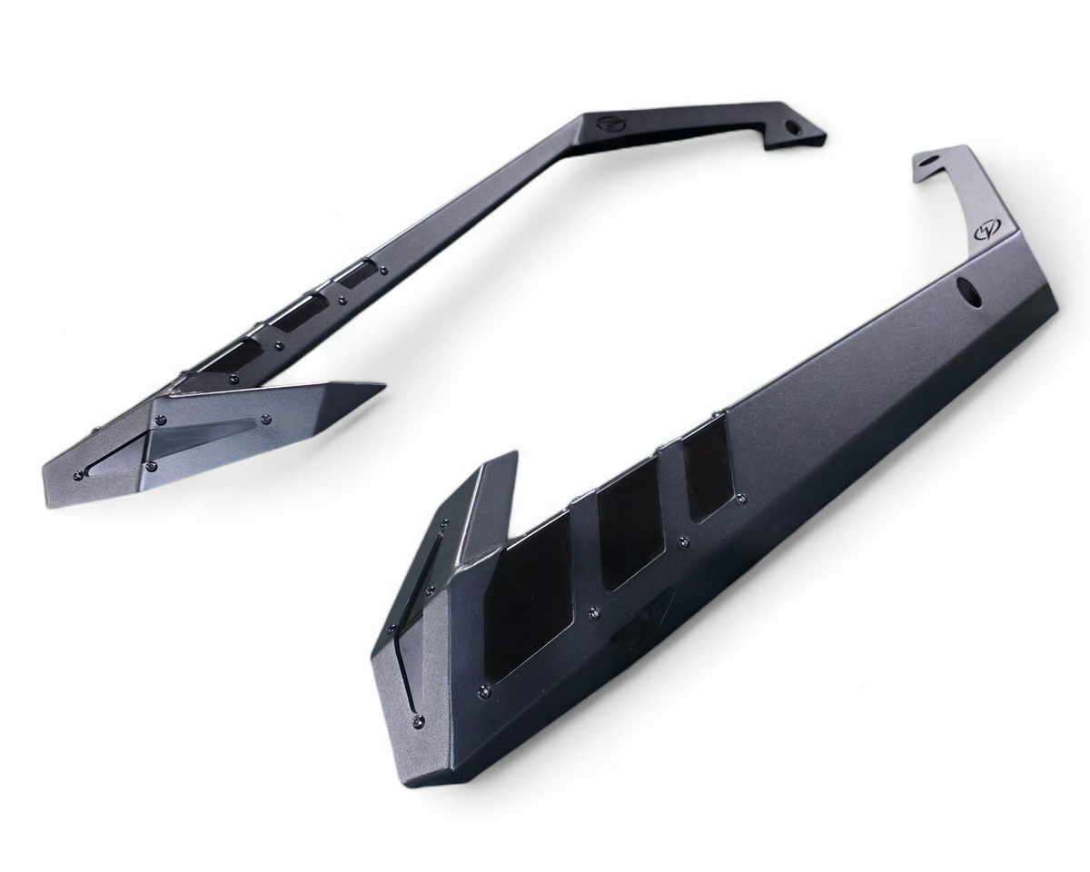 Weld and construction detail on Polaris RZR 2-seat Volt rock sliders
