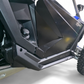 Polaris RZR 2-seat rock guards shown along the frame sides in hammer black with satin panels