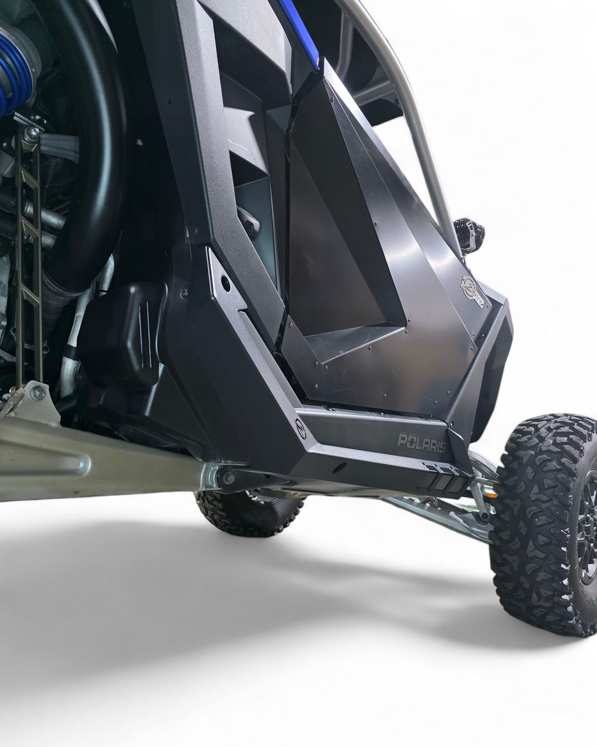 Bolt-on mounting detail on Polaris RZR 2-seat Volt rock sliders